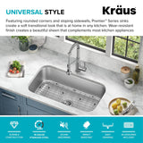 KRAUS Premier 32 3/8 inch Undermount Single Bowl 18-Gauge Stainless Steel Kitchen Sink with Bottom Grid and Strainer, KBU44