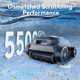 Pondee X5 Cordless Robotic Pool Cleaner, Wall & Waterline Cleaning, Smart Navigation, Smart Precision Docking™, 180Mins Runtime, 4 Cleaning Modes, Pool Vacuum for Inground Pools up to 3,229 sq.ft