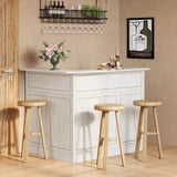 Tribesigns Bar Cabinet, L-Shaped Home Bar Table with Stemware Racks, 4-Tier Corner Bar Unit Liquor Wine Bar Table Reception Desk for Home Pub, White