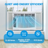 Smart 6000 BTU Window Air Conditioner with WiFi, Window AC Unit with Remote & App Control, Timer Function & Easy Install Kit, Cools Up to to 350 Sq. ft., for Bedroom, Living Room