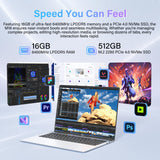 GEEKOM GeekBook M16 Laptop, Up to 24H, 55W Sustained Power Ultra 9 Notebook