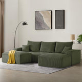 40" Oversized Square Corduroy Ottoman, Large Ottoman Pouf Footstool, Green