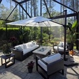 PURPLE LEAF Patio Umbrella Outdoor 10' x 10' Square Easy Assembly White