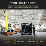 Big Ass Fans Cool-Space 500 Portable Evaporative Swamp Cooler, 50-inch Diameter Fan, Indoor or Outdoor Use, Continuous or Fillable (64 Gallon Capacity), Variable Speed