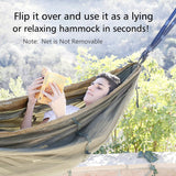 Camping Hammock, Portable Double Hammock with Net, 2 Person Hammock Tent with 2 * 10ft Straps Sunyear