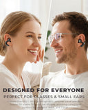 Essonio Open Ear Earbuds, Bluetooth Clip-On Headphones with AI ENC Clear Calls All-Day Comfort, Secure Stable Fit Wireless Earbuds, Situational Awareness for Running, Small Ears, Work, Pocket-Sized