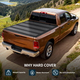 OEDRO Hard Quad-Fold Low-Profile Tonneau Cover for 2009-2024 Ram 1500 5.7ft