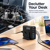 Pravish 235W Charging Station, 6 Port Desktop Charger, 100W Laptop Charging