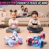 Hamdol Remote Control Car for Girls, Double-Sided Color Design Stunt RC Vehicle, Upgraded 4WD USB-C Rechargeable Toy, 2.4GHz Fast Electric STEM Toy, Birthday Age 6+