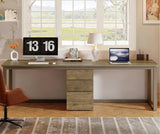 Tribesigns 78.7'' 2 Person Computer Desk with 3 Drawers, Extra Long Double Office Desk with Storage, Modern Dual Study Writing Table Workstation for Home Office, Rustic Brown