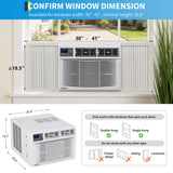 Garvee 23200 BTU Window Air Conditioner with Heat, Window Mounted AC Unit and Heater Combo with Dehumidifier & Fan for Apartment, Living Room, Bedroom, Rooms up to 1500 Sq. Ft, APP & Remote Control