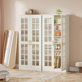 Tribesigns Tall Shoe Cabinet Set of 2, 8-Tier Shoe Storage with Adjustable Shelves, Modern Shoe Organizer Shoe Rack Cabinet for Entryway, Hallway, Closet, Living Room, White
