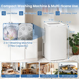 VCJ 17Lbs Portable Washing Machine, Full-Automatic Top Load Washer with 10 Wash Cycles, 3 Water Levels & LED Display, Compact Electric Laundry Washer for Apartment, Dorms, RVs and Camping