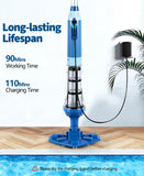 LanOcean 2026 Upgraded Powerful Hot Tub Vacuum Cordless, 15.8 Gals/Min Spa Vacuum for Hot Tub, Handheld Pool Vacuum Cleaner with Water Sensor, Small Pool Vacuum Rechargeable -90 Mins Running Time-Blue