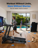MERACH Incline Treadmill with Incline 6%-15%, 7-Layer Belt 300LBS Capacity Tredmill Foldable Handle Running Treadmills for Home