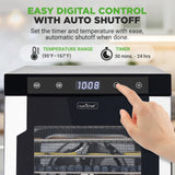 NutriChef Electric Countertop Food Dehydrator -900-Watt Premium Multi-Tier Meat Beef Jerky Maker Fruit/Vegetable Dryer w/10 Shelf Stainless Steel Trays,Digital Timer,Temperature Control-NCFD10S