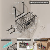 Voldra Hair Dryer Holder Cabinet Door, Adhesive Hair Tool Organizer Wall Mount Adjustable Height Blow Dryer Holder Under Sink/Countertop for Flat Curling Iron, Hair Brush and Straightener (1, Black)
