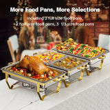 Chafing Dishes for Buffet 4 Pack 7 Pans, 9.5QT [Sturdy & Rolled Edge] Chafing Dish Buffet Set, [Mirror-Like Polished Finish] Easy to Clean Food Warmers for Parties, Gathering, Wedding, Event, Catering