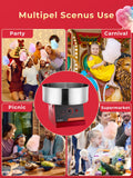 FOHERE Cotton Candy Machine, 1030W Electric Commercial Candy Floss Maker, 20 inch Stainless Steel Bowl with Sugar Scoop,Easy Use for Home Kids Birthday, Family Party, Carnival,Red