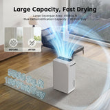 Uthfy 5500 Sq.Ft Dehumidifiers for Home and Basement, Max 100 Pint/Day Dehumidifier with Drain Hose, 24 H Timer & Child Lock, LED Panel, Ultra Quiet, whole house dehumidifiers for home, Bedroom