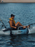 Brooklyn 10.0 Single Pedal Fishing Kayak by BKC, Lightweight Sit-On-Top Kayak with Flipper Drive, Rudder, Rod Holders & Cargo Storage