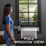 GE Profile ClearView Window Air Conditioner 8,300 BTU, WiFi Enabled, Ultra Quiet for Medium Rooms, Full Window View with Easy Installation, 8K Window AC Unit, White (Renewed)