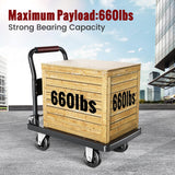 Foldable Push Cart Dolly | 660 lbs.Capacity Moving Platform Hand Truck | Foldable for Easy Storage
