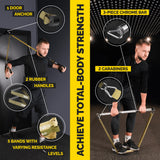 Long Resistance Bands for Working Out - Pull Up Assistance Bands with Handles, Door Anchor - Stretch Bands for Exercise Bands Resistance Bands Set (Green Set with Bar)