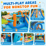 Maybird Inflatable Water Slide, 12-in-1 Bounce House with Climbing Wall, Splash Pool, Crawl Tunnel, Obstacles, Two Water Slides Bounce House for Kids Ages 3-8 Indoor Outdoor
