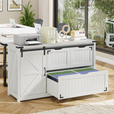 Halitaa 47.8” Farmhouse File Cabinet with Adjustable Shelf, White