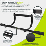 ProsourceFit Multi-Grip Lite Pull Up/Chin Up Bar, Heavy Duty Doorway Upper Body Workout Bar For Home Gyms 24”-32” ProsourceFit