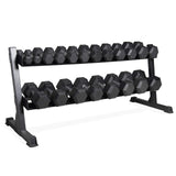 CAP 550 LB Dumbbell Set with 2-Tier Rack, Rubber Hex Weights Dumbbells Set, Home Gym Weight Set for Strength Training, Chrome Handle