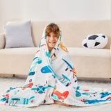 Wajade Airplane Blanket for Boys Soft Fleece Cute Aircraft Blanket for Couch Sofa Bedroom Fuzzy Flannel Blankets Birthday for Kids Boys 50"x60"