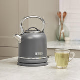 Haden Chelsea 1.7-Liter Stainless Steel Electric Kettle, Hot Water Kettle with 360-Degree Base and Auto Shutoff, Grey & Chrome