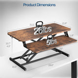 VIVO Rustic Vintage Brown 32 inch Standing Desk Riser, DESK-V000SN