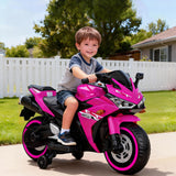 12V Electric Ride On Motorcycle for Kids, Training Wheels, Full Hand Drive Motorbike Toy, Perfect for Boys and Girls (3-8 Yrs) (Pink)