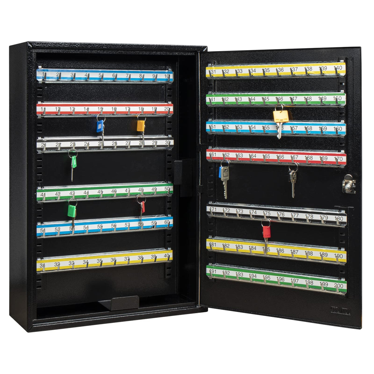 200 Position Key Cabinet with Key Lock, Black (K200) for Key Managemen ...