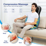 COMFIER Shiatsu Neck Back Massager with Heat,2D/3D Massage Chair Pad with App Control,Deep Tissue Kneading Massage Chair Pad with Compression,Adjustable Back Coverage,Black