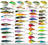 XBLACK Fishing Lures Set, Including Minnow Popper Jointed VIB Shrimp Frogs, Whopper Fishing Lure for Bass Catfish Pike, Baits for Freshwater Saltwater, Fishing Gifts for Men Women(48pcs) XBLACK