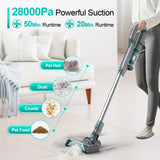 280W Cordless Vacuum Cleaner for Home, Powerful Stick Vacuum with 45min Runtime, Anti-Tangle 1.2L Dust Cup, Rechargeable Wireless Vacuum for Hardwood Floor
