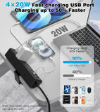 VILONG Desk Clamp Power Strip, Edge Mount, 8AC, 8USB (4 USB-C), 1200J