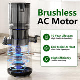 Juicer Machines, Cold Press Juicer with 5.3" Extra Large Feed Chute and Powerful AC Brushless Motor Fit Whole Fruits & Vegetable, High Juice Yield, BPA Free, Extra One Replace Strainer