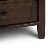 SIMPLIHOME Warm Shaker Square Coffee Table - 36 inch Wide Solid Wood Cocktail Table in Tobacco Brown, Transitional Living Room Table with Large Storage Drawer and Open Shelf for Sitting Area