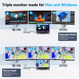 4URPC USB C 𝗗𝗼𝗰𝗸𝗶𝗻𝗴 𝗦𝘁𝗮𝘁𝗶𝗼𝗻 𝗧𝗿𝗶𝗽𝗹𝗲 𝗗𝗶𝘀𝗽𝗹𝗮𝘆 with 120W Power Adapter, 3XHDMI, Laptop Docking Station 3 Monitor for Windows, MacBook/Mac mini M4(5 USB, Ethernet, SD/microSD)