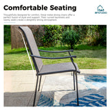 MFSTUDIO 5 Piece Outdoor Dining Set w/Round Metal Table & Sling Chairs