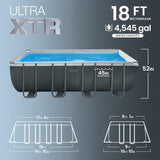 INTEX 26355EH Ultra XTR 18ft x 9ft x 52in Above Ground Swimming Pool Set with Sand Filter Pump, Inflatable Lounge Pool Recliners (2-Pack) and Inflatable Beverage Cooler