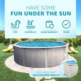 Aquarian Above Ground Swimming Pool, Phoenix Steel-Frame, 24', Cognac - Large Heavy-Duty Outdoor Family Pool for Backyard, Patio, and Yard