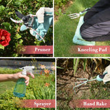 Garden Tools Set, Carsolt 11 Pcs Heavy Duty Floral Gardening Tools Kit with Non-Slip Rubber Handle, Special Gardening Gifts