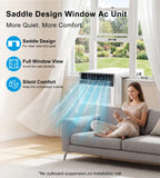 AKIRES U-Shaped Window Air Conditioner, 12,000BTU Air Conditioner Window Unit, Cools up to 550 Sq. Ft, Window AC with Cool, Fan, Dry, Sleep, Energy Saver, and Auto,6 Modes,24H Timer,Home,Office White
