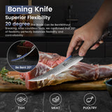SYOKAMI Butcher Knife Set, 3 PCS Kitchen Knives Set for Cutting, Meat Cleaver Chef Knife Set, Japanese Style High Carbon Steel Knives Set, Chopping & Slicing & Boning for Home and BBQ, Ideal for Gift